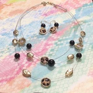 NWOT Charming Charlie Animal Print Necklace & Earrings!